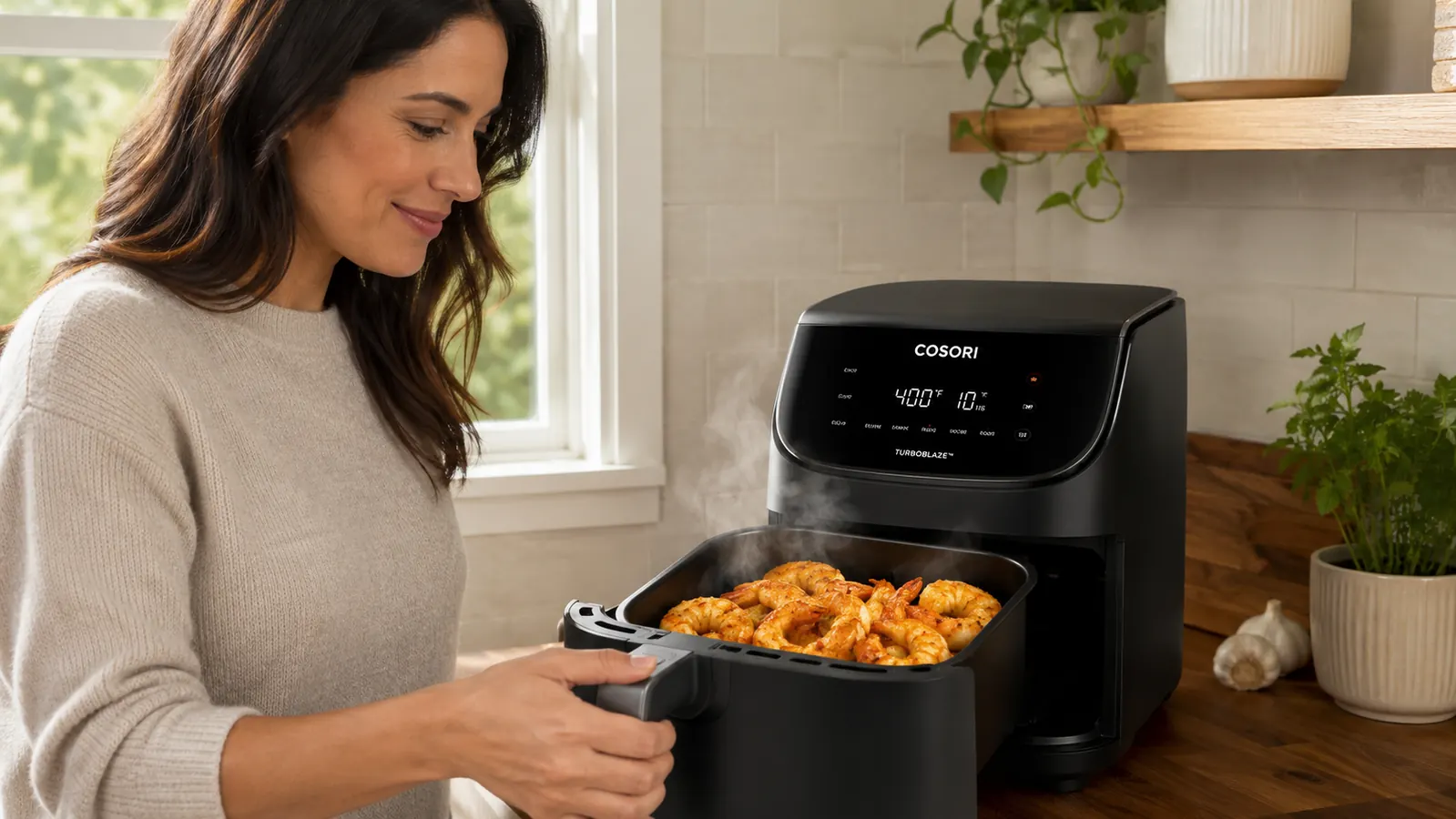 Single layer of food arranged in an air fryer basket showing proper spacing for even airflow